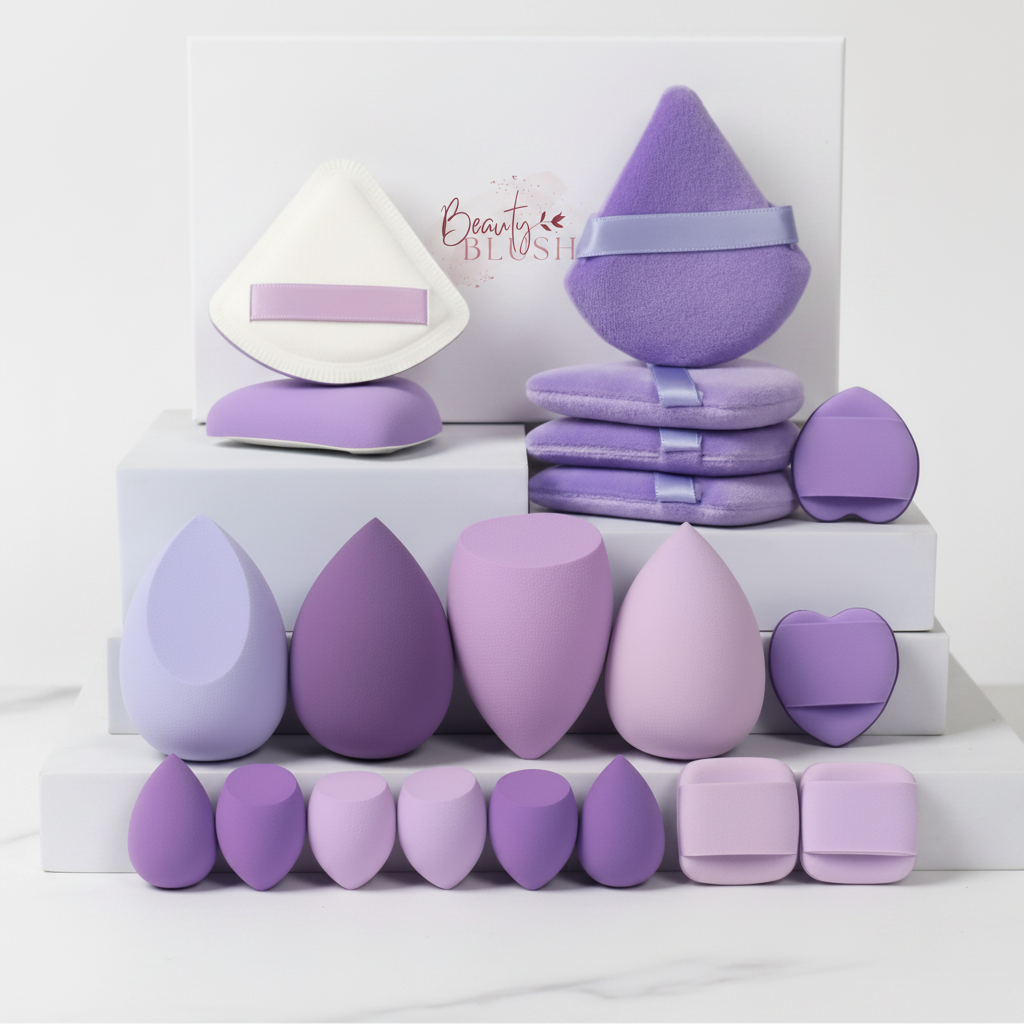 Purple Makeup Sponge Set